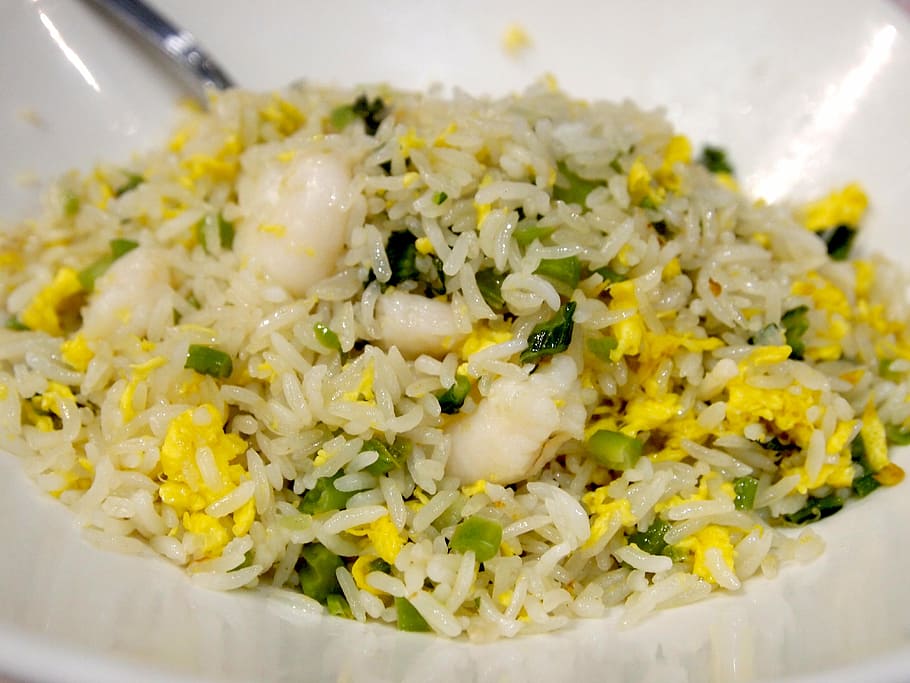 riced, mixed, eggs, fried rice, hong kong, crystal jade, rice, food, lunch, dining