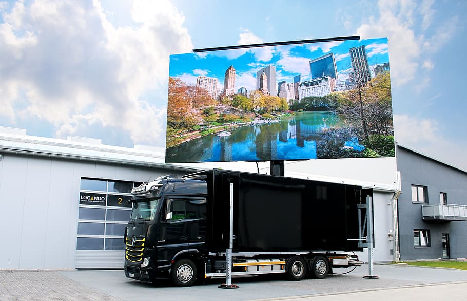 truck, work, business, germany, leipzig, media, led, video wall, event production equipment, led truck