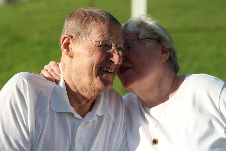 grandparents, outdoors, snuggling, senior citizens, senior adult, senior men, two people, love, glasses, togetherness