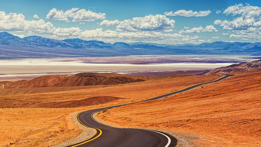 valle de la muerte, carretera, paisaje, desierto, naturaleza, california, seco, panorama, lejos, destino