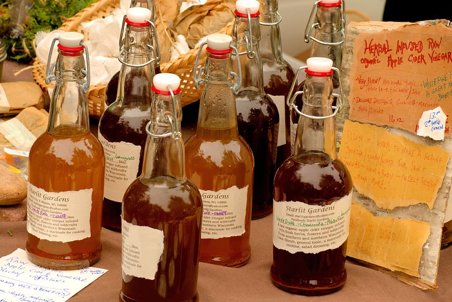 apple cider vinegar, food, harvest, market, farmers market, farm, agricultural, organic, market fresh, raw
