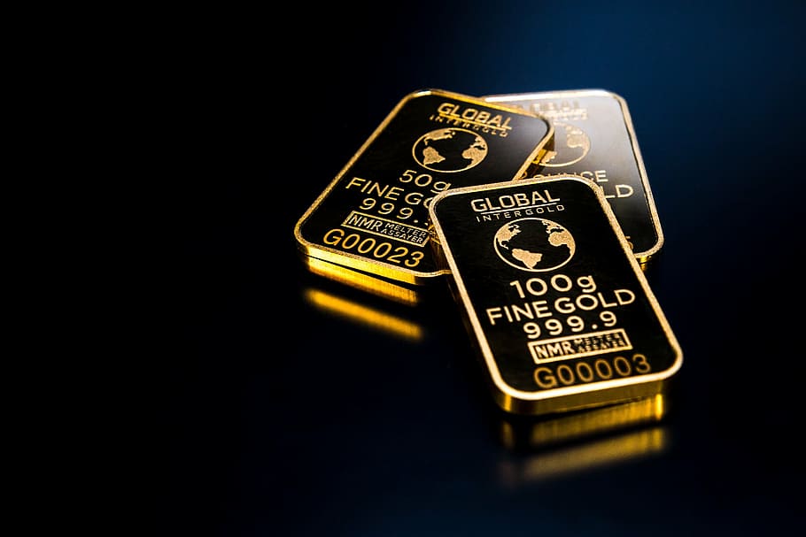 foto, tres, global, multa, oros, el oro es dinero, negocios de oro, lujo, oro, dinero