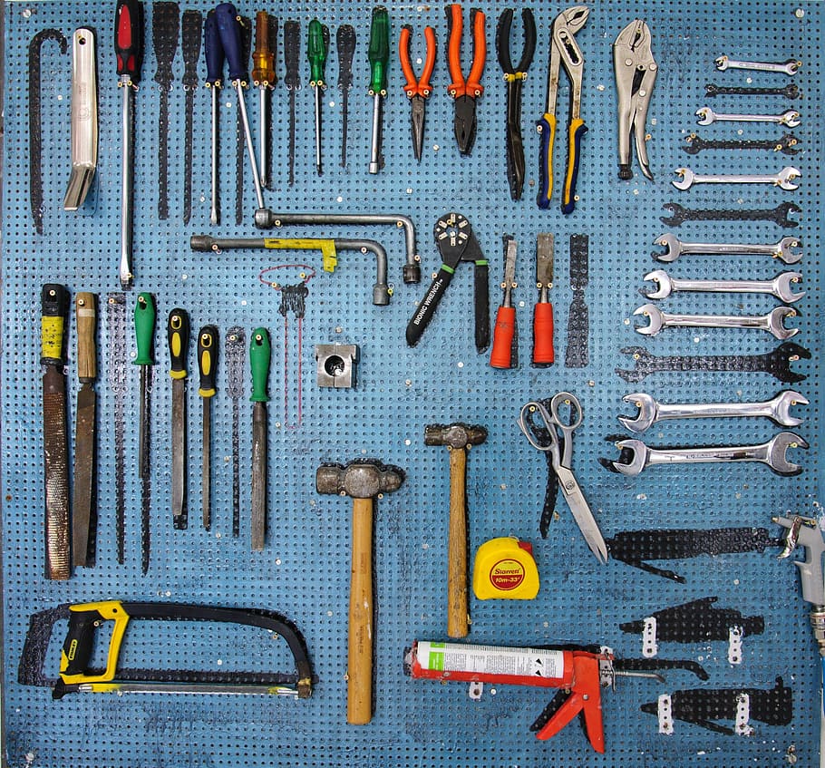 sortido, lote de ferramentas manuais, dia do trabalho, ferramentas, trabalho, ferramenta de trabalho, grande grupo de objetos, variação, chave inglesa, indústria