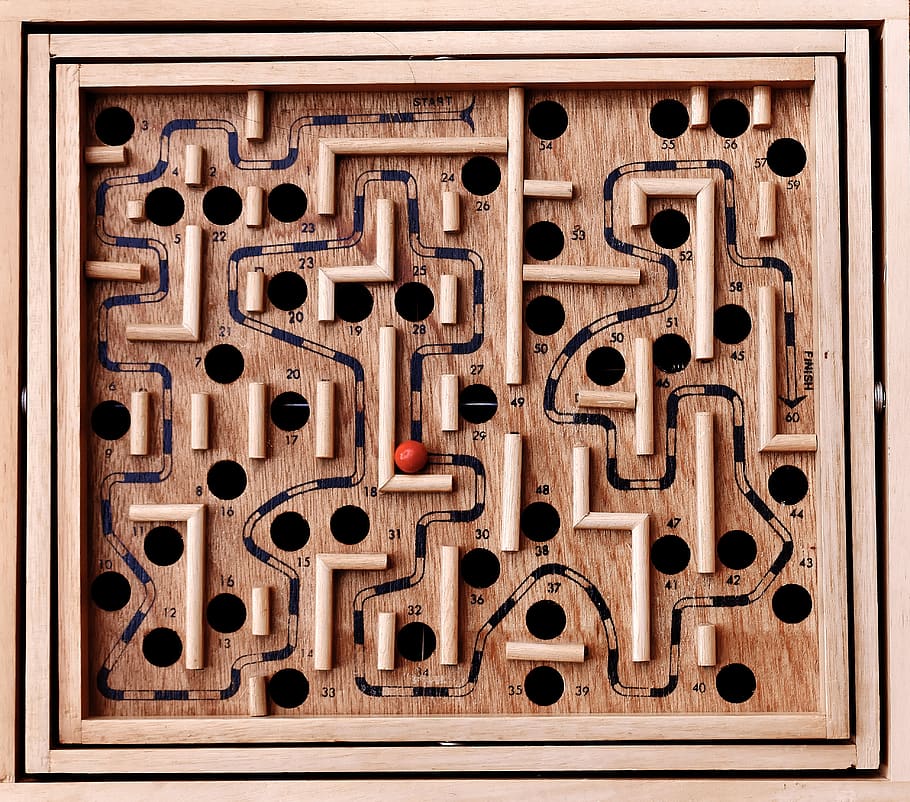 labyrinth, ball, play, skill, toys, solution, confusion, away, blind alley, hopeless