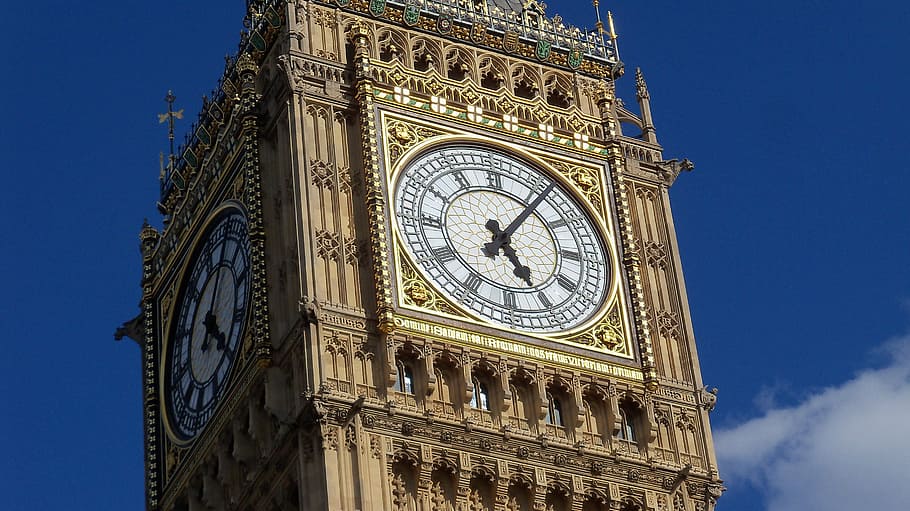 ローアングル写真, エリザベスタワー, ロンドン, ビッグベン, 時計, テムズ, 建築, 旅行先, 時間, 時計塔
