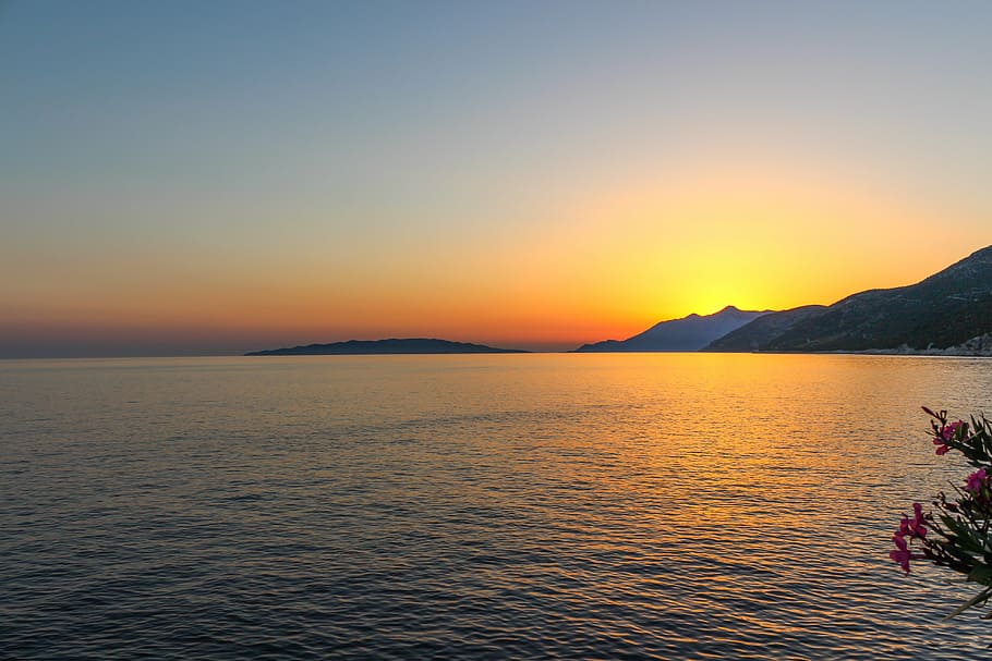 late sunset, dalmatia, croatia, sunset background, sea, sunset, water, landscape, sky, coast