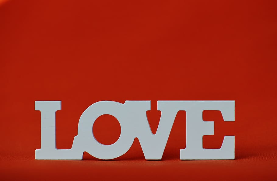 白, 愛の独立した文字, 赤, 背景, バレンタインの日, 愛, ロマンス, フォント, レタリング, 愛情