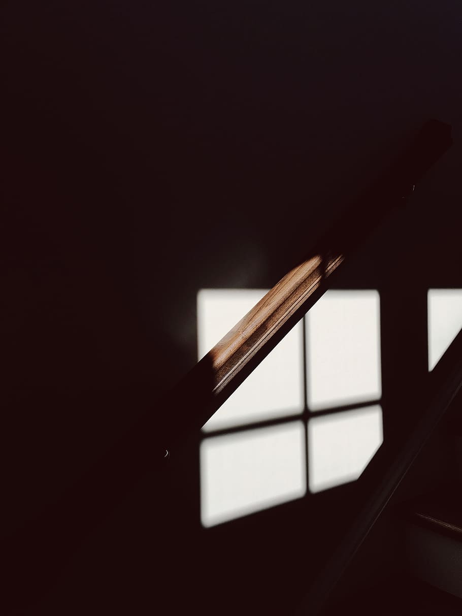 stairs, shadow, dark, windows, light, house, indoors, close-up, copy space, still life