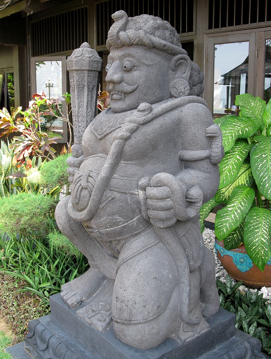 statue, ayer, island, indonesia, javanese, warrior, java, asia, culture, traditional