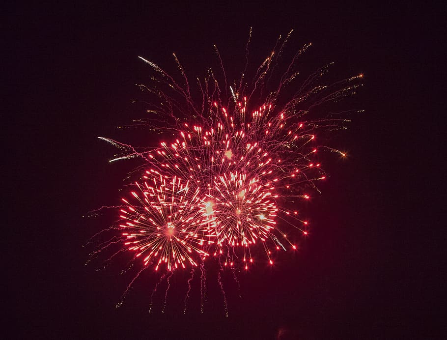 new year, new year 2017, fireworks, happy new year, red, black, firework, celebration, motion, firework display