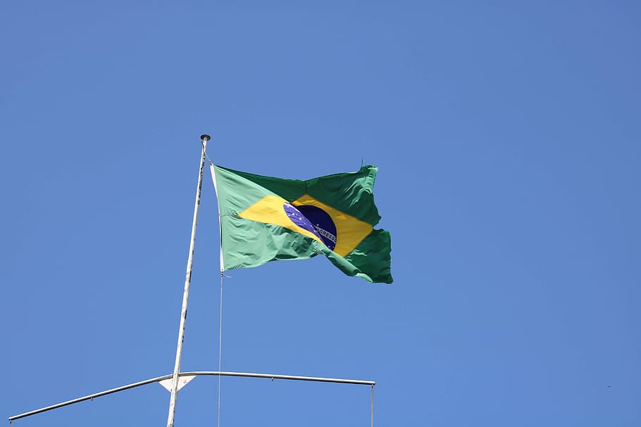 flag, brazil, banner, sky, blue, green, the flag, yellow, symbol, the nation