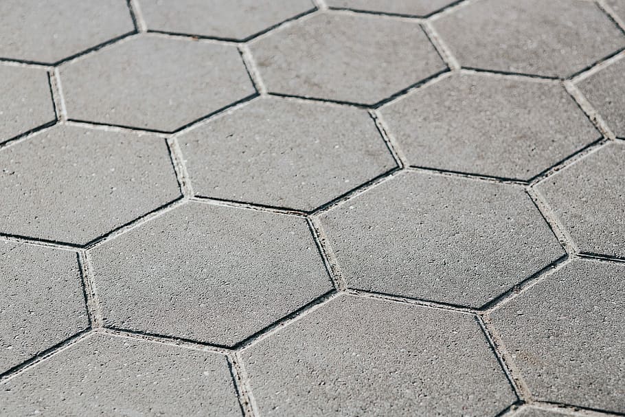 hexagonal floor tiles, Hexagonal, floor tiles, floor, background, tiles, hexagon, pattern, sidewalk, backgrounds