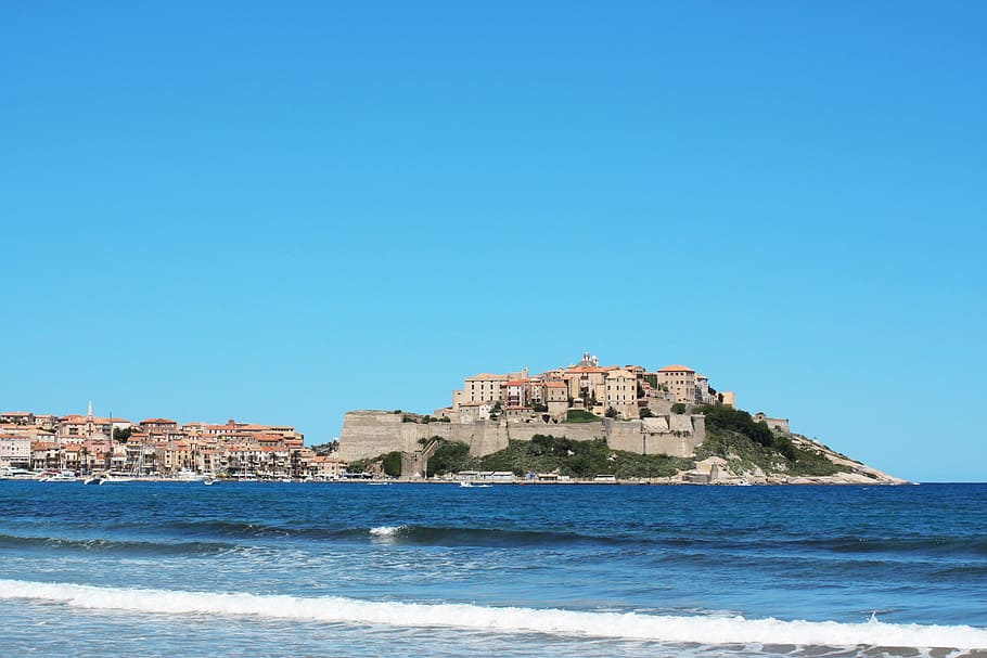Calvi, Corsican, Sea, Nature, Beach, sand, architecture, building exterior, house, blue