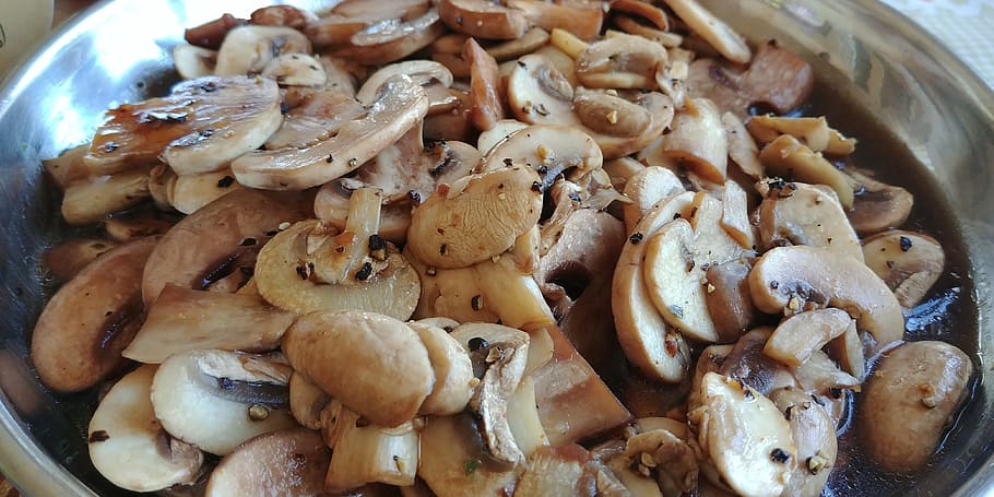 mushrooms, healthy, vegan, stir-fry, food, food and drink, freshness, close-up, indoors, healthy eating