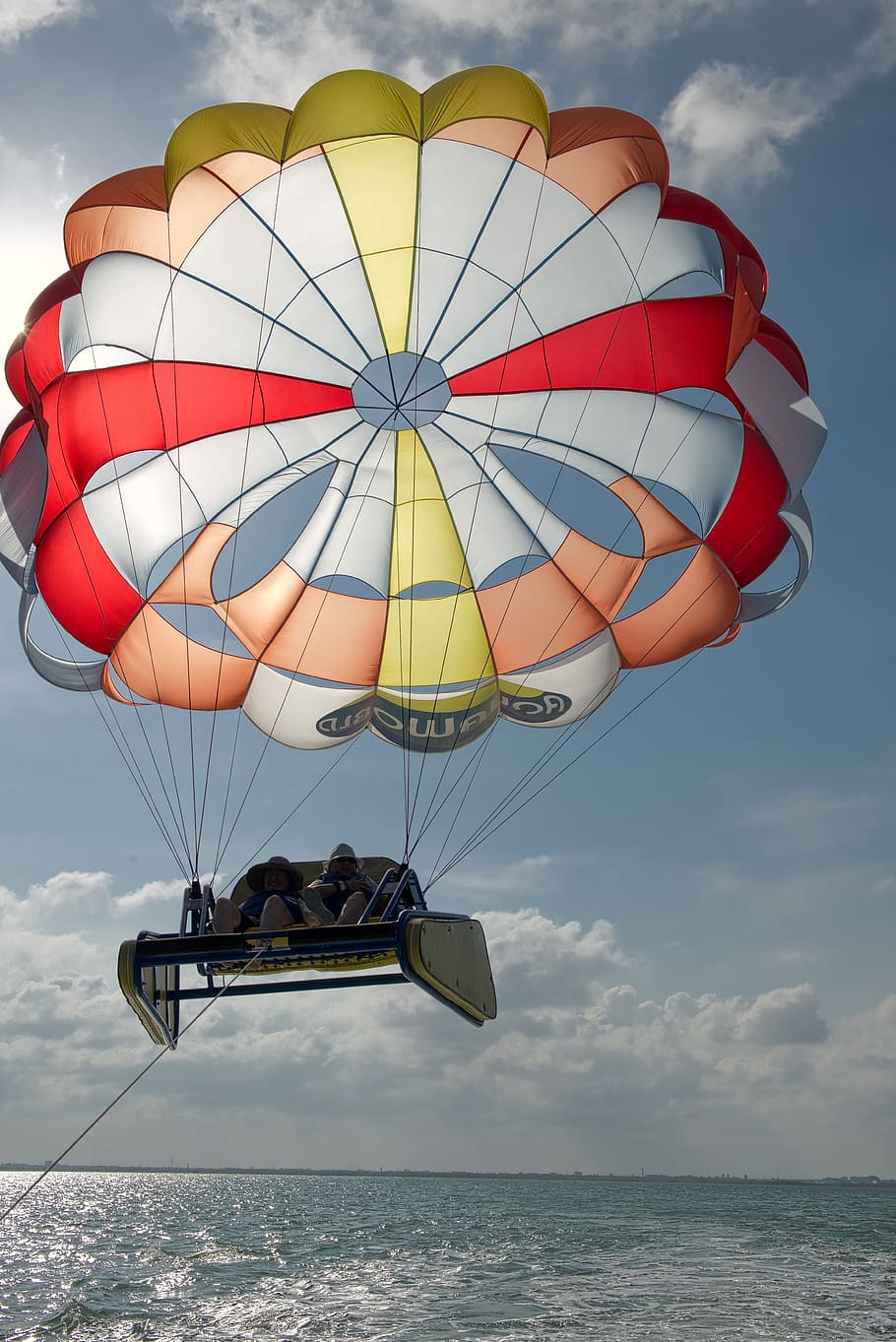 Sombrilla, paracaídas, cielo, actividades, verano, mar, desafío, paracaidismo, aventura, ocio