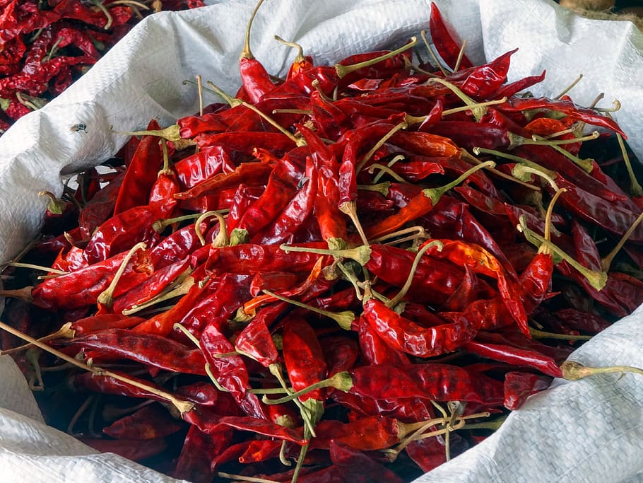 chili, spices, sharp, red, pepperoni, chilli pepper, kitchen, bag, dry, market