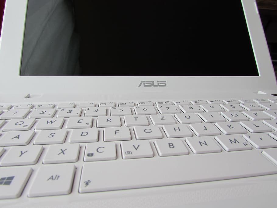 turned-off, white, monitor, screen, Notebook, Netbook, Keys, Laptop, Asus, keyboard