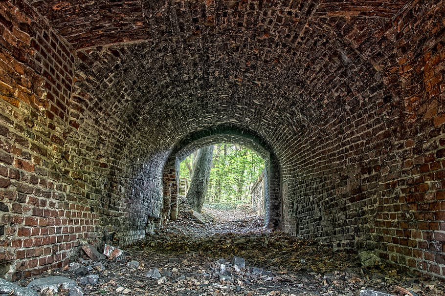 tunnel, transition, light, mood, dreary, brick, channel, underground, the darkness, atmosphere