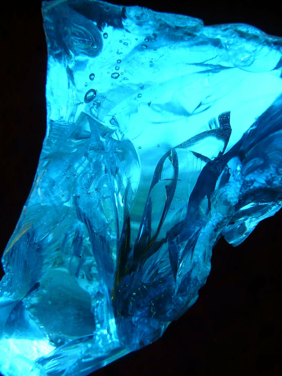 stone, glass, colorful, gem, color, blue, ice, cold, bluish, water