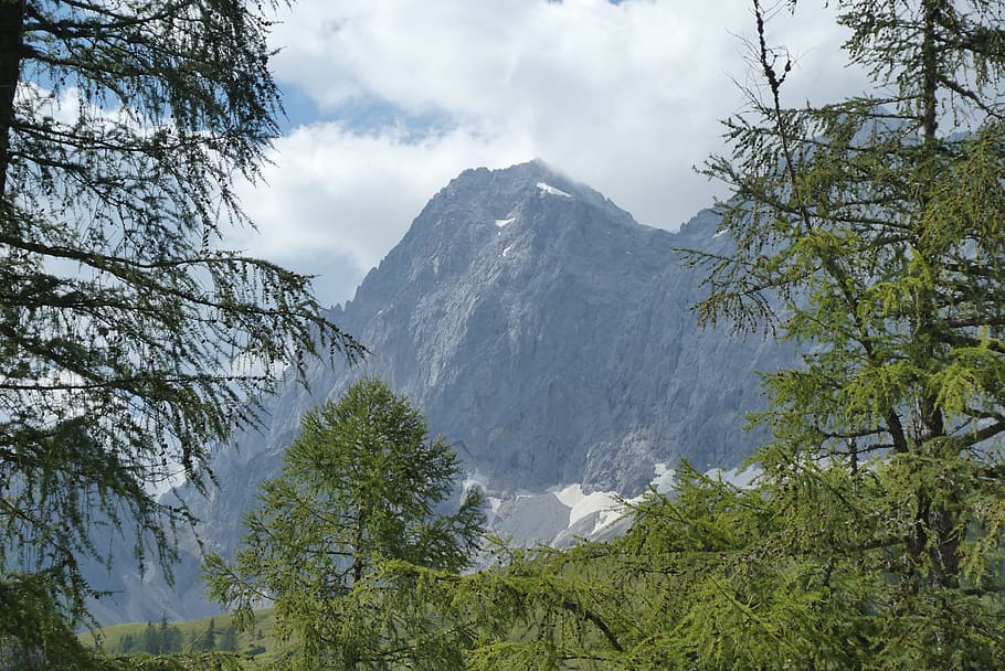 mountains, dachstein, austria, alpine, panorama, clouds, top, heaven, hiking, mountaineering