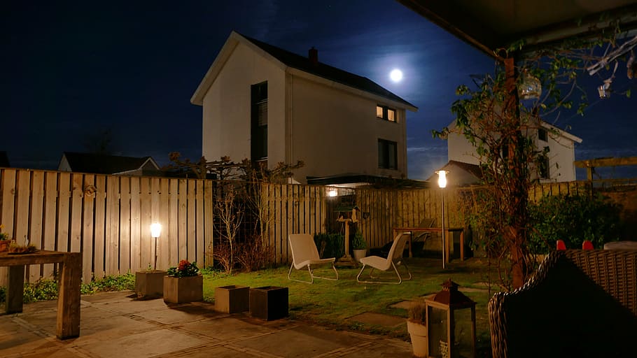 night, photography, netherlands, moon, garden, illuminated, outdoors, built structure, building exterior, architecture