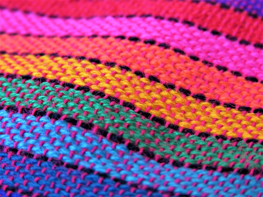 fabric, pattern, texture, cloth, stripes, rainbow, color, colorful, threads, woven