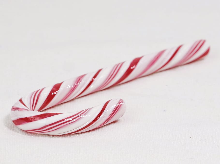 red, white, candy cane, surface, christmas, sweet, sugar, delicious, nibble, candy