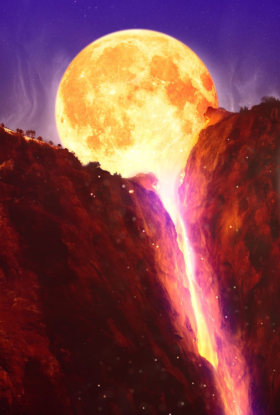 太陽 山の絵 月 山 溶岩 満月 夜 空 夕暮れ スーパームーン Pxfuel