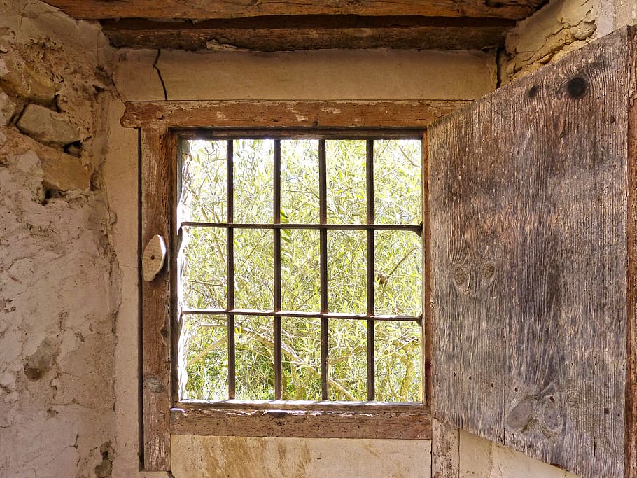 window, ruin, balusters, old, abandoned, architecture, indoors, built structure, day, building