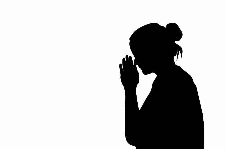 siluet, wanita, tangan, bersama, depan, wajah, wanita berdoa, doa, iman, agama - Pxfuel