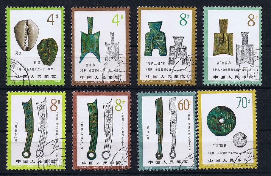 postage stamps, china, money, antique, asia, chinese, choice, paper, communication, large group of objects