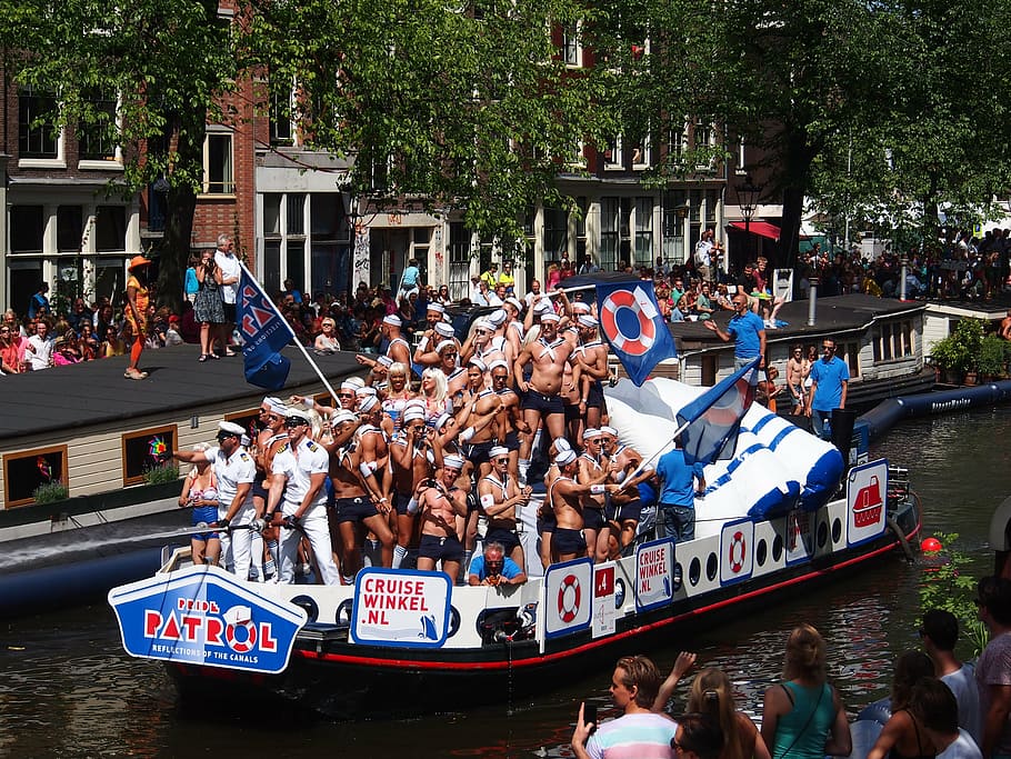 orgullo gay, amsterdam, barco, prinsengracht, países bajos, holanda, homo, estilo de vida, homosexualidad, manifestación