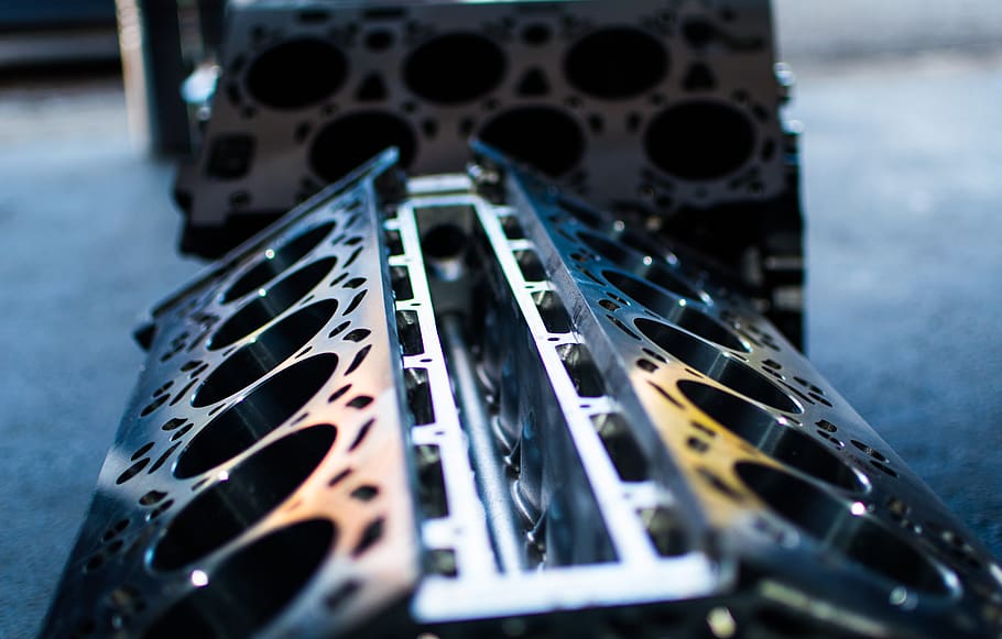 cylinder, engine block, motor, technical, industry, selective focus, technology, close-up, machinery, indoors