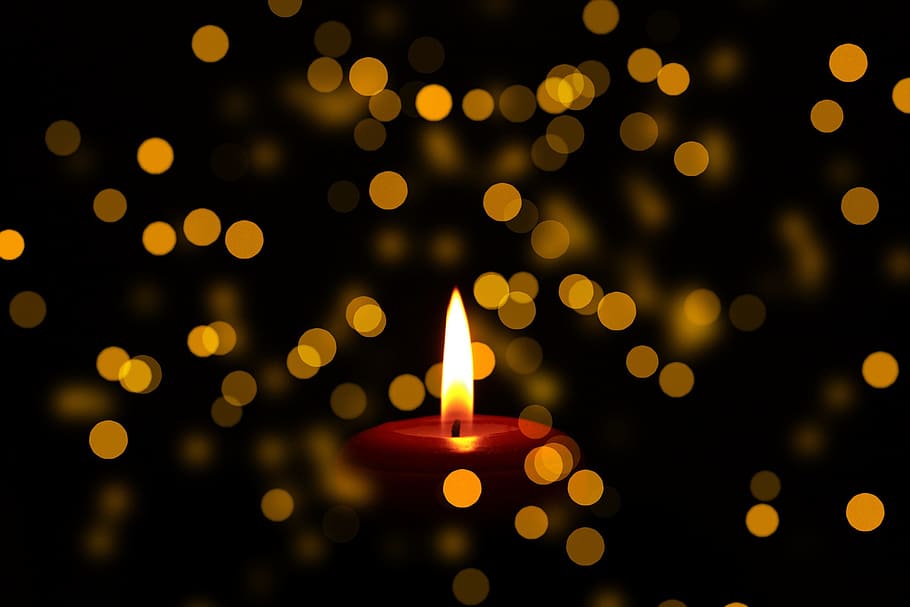 close, lighted, red, candle bokeh photography, mourning, candle, obituary, die, death, dead