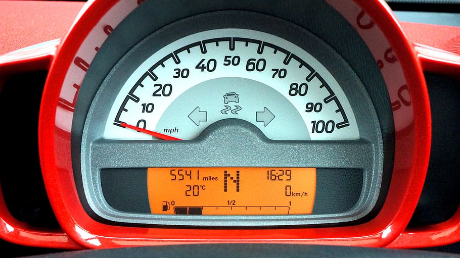 car, speedometer, dashboard, automobile, transportation, speed, kilometer, interior, dial, odometer