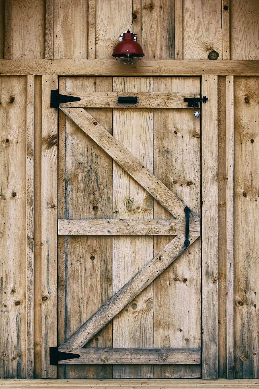 closed, brown, wooden, door, wood, bell, wood - Material, old, entrance, gate