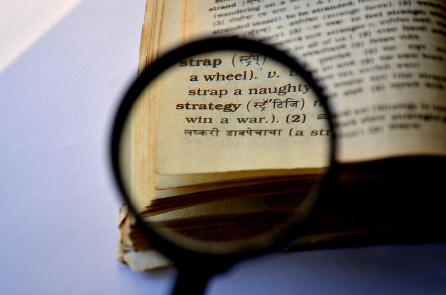 magnifying, glass, book, Strategy, Magnifier, Magnifying Glass, loupe, dictionary, lookup, search
