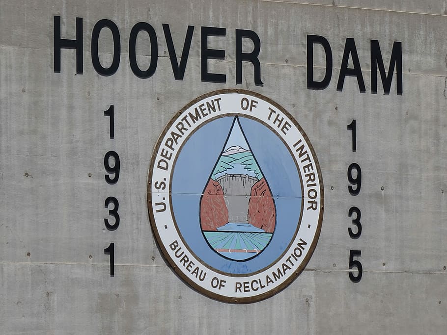 Bendungan Hoover, Nevada, Kekuasaan, Sungai, arizona, pembangkit listrik tenaga air, pariwisata, tengara, arsitektur, teks