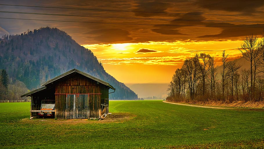 hagertal, puesta de sol, estado de ánimo, tirol, área de paisaje protegida, paisaje, naturaleza, montañas, austria, alpes de chiemgau