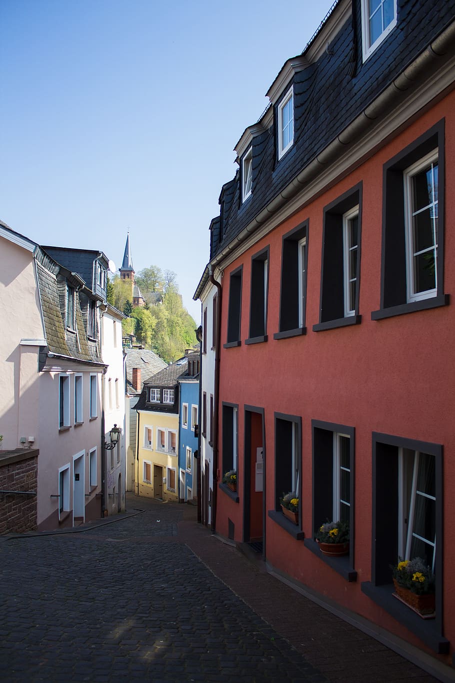 Saarburg, Saarland, Kota, rumah, kota tua, bangunan, arsitektur, atap, rumah bersejarah, perjalanan