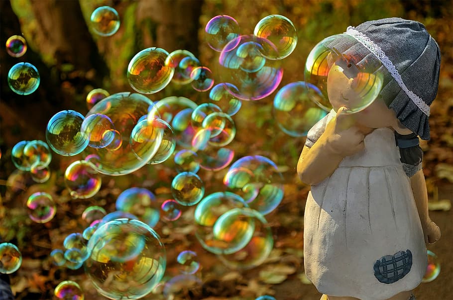 bubbles, soap bubbles, round, bubble, the bubbles, let, fun, park, the little girl, childhood