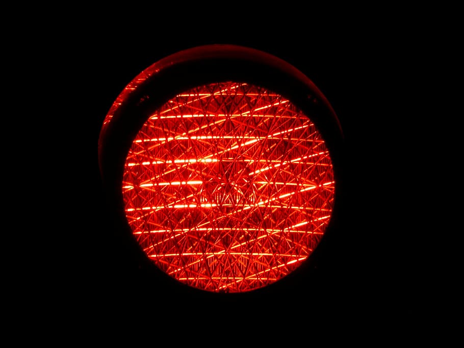 traffic lights, red light, red, light, traffic signal, traffic, road sign, sign, illuminated, black background