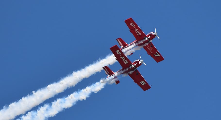 the plane, air show, air Vehicle, airplane, flying, sky, stunt, air, airshow, transportation