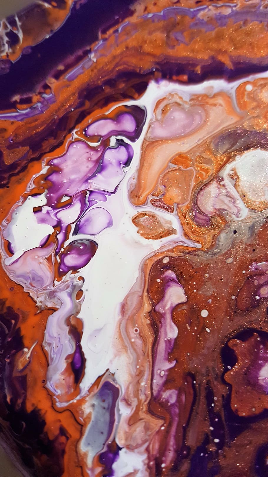 orange, white, fluid painting, artwork, purple, food and drink, close-up, full frame, backgrounds, food
