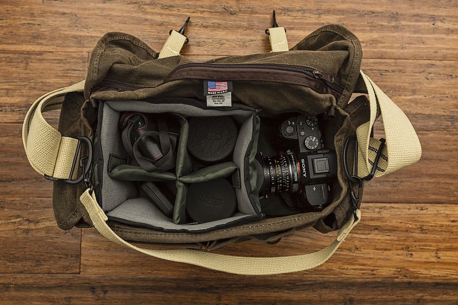 camera, bag, lens, sony, photography, video, film, production, table, strap