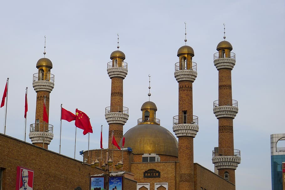 Xinjiang, Urumqi, Grand Bazaar, Tower, in xinjiang, islam, mosque, architecture, minaret, famous Place