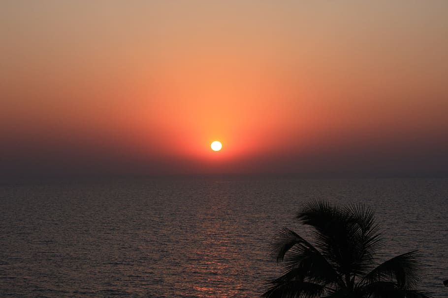 Goa, India, playa, puesta de sol, sol, paisajes, escena tranquila, naturaleza, tranquilidad, cielo