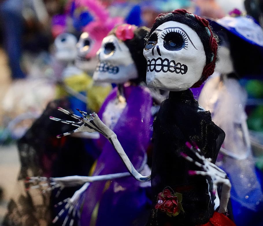 cultura, catrina, mexico, muerte, tradicion, celebracion, noviembre, dia de los muertos, representación, representación humana