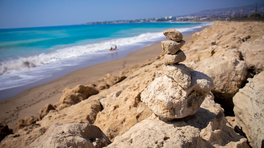 cyprus, paphos, beach, sea, quiet, coast, peace of mind, landscape, cove, tourism