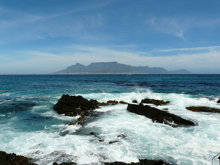Cape Town, Gunung Table, Afrika Selatan, laut, pemandangan, keindahan alam, langit, alam, air, keindahan di alam